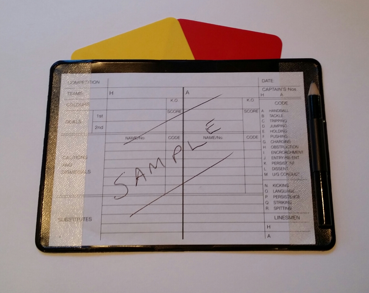 Combination Referee red/yellow cards